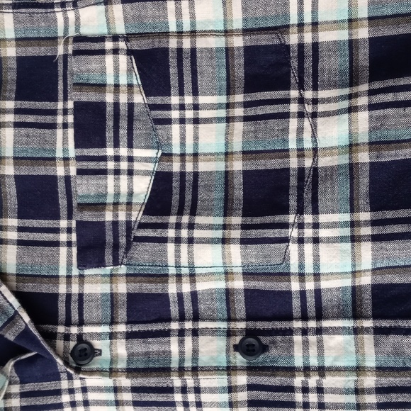 MOSSIMO SUPPLY CO. MEN'S BLUE PLAID LONG-SLEEVE BUTTON-DOWN SHIRT. SIZE S/P. - Picture 6 of 15